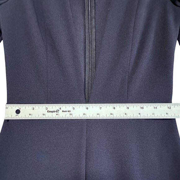 STYLESTALKER Nova Navy Jumpsuit Long-Sleeve Deep Plunge V-Neck Size Small 70s - Picture 11 of 14